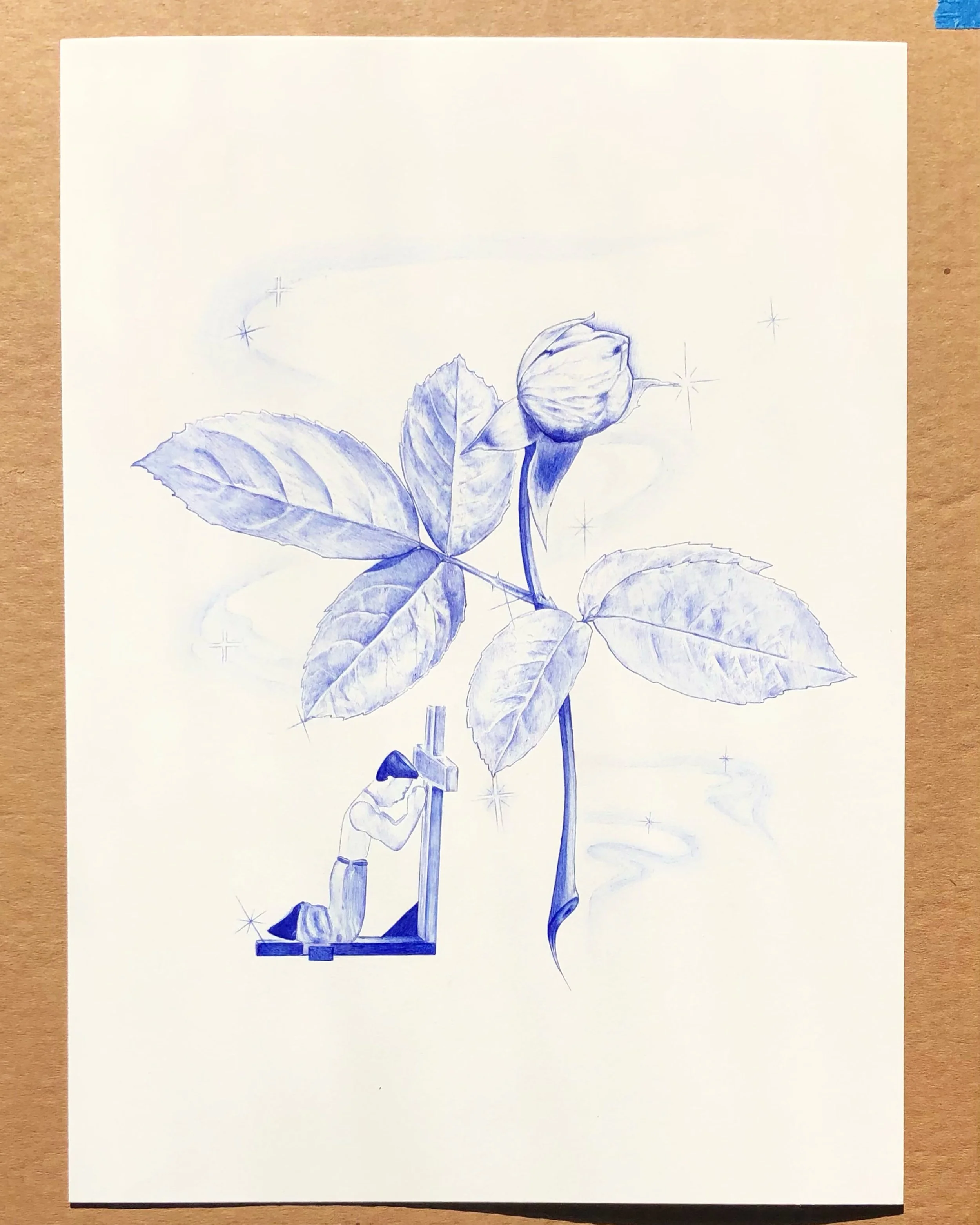 Void Series (1), 2021, ballpoint pen on paper, 11 x 15 inches