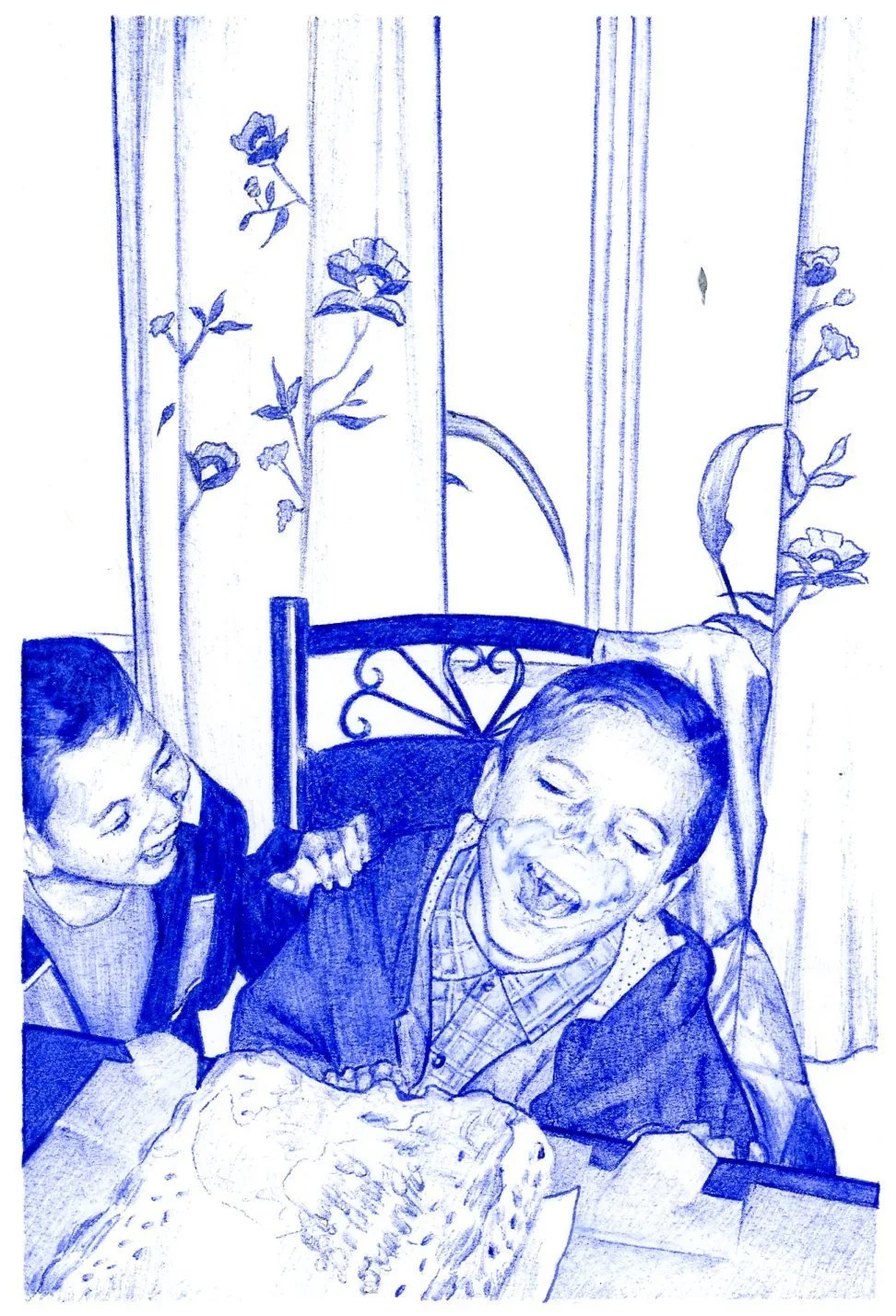 Pastel 2, 2021, commission, ballpoint pen on paper, 6 x 8 inches