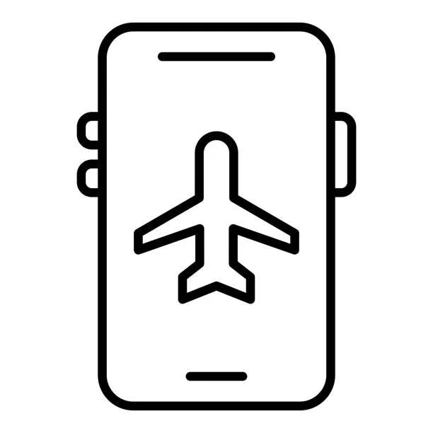 Icône d'un téléphone portable avec une avion dessus, représentant une application utilisable en mode avion / hors ligne
