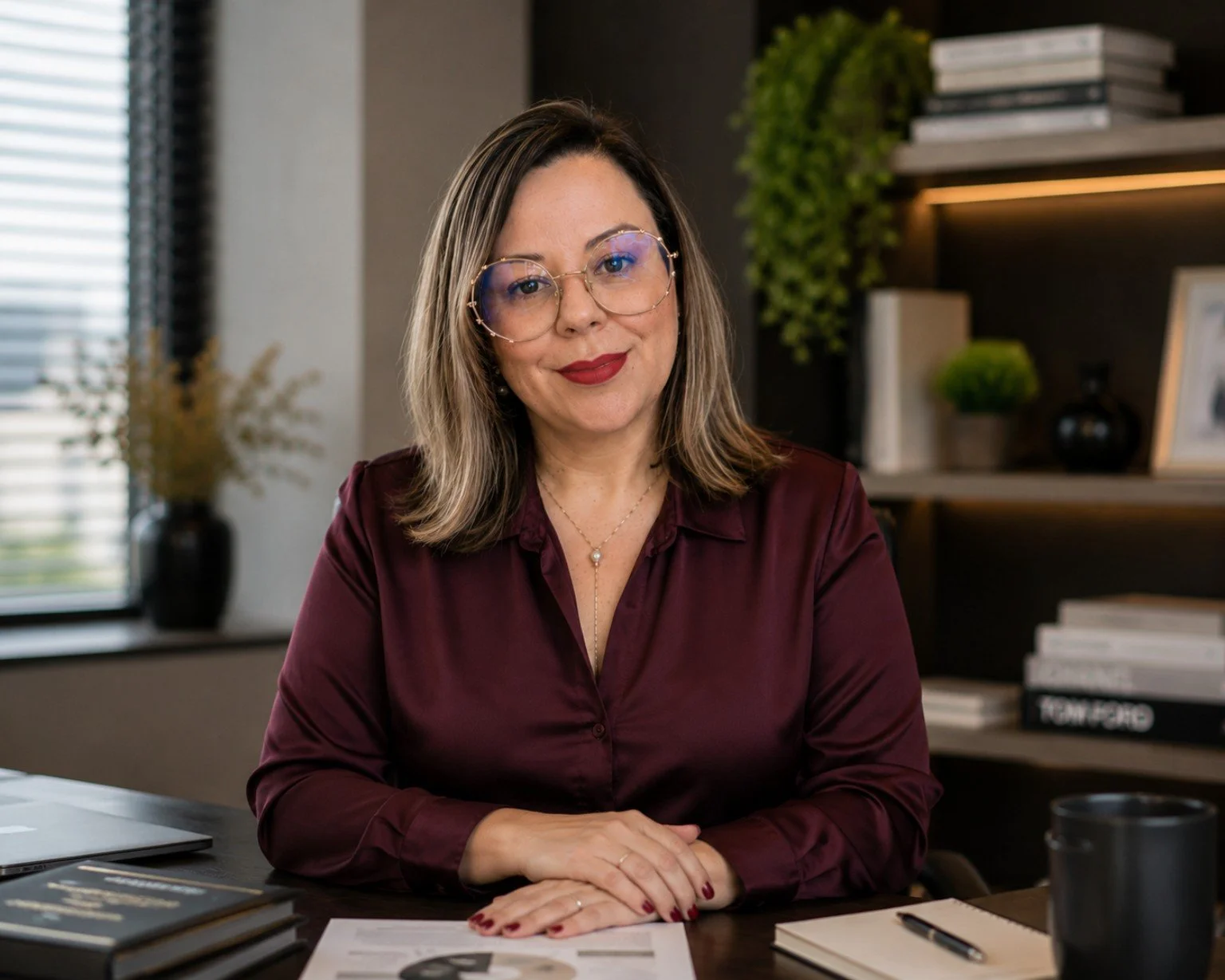 Dani Sallaberry, especialista em Direção Estratégica para mulheres, em seu escritório.