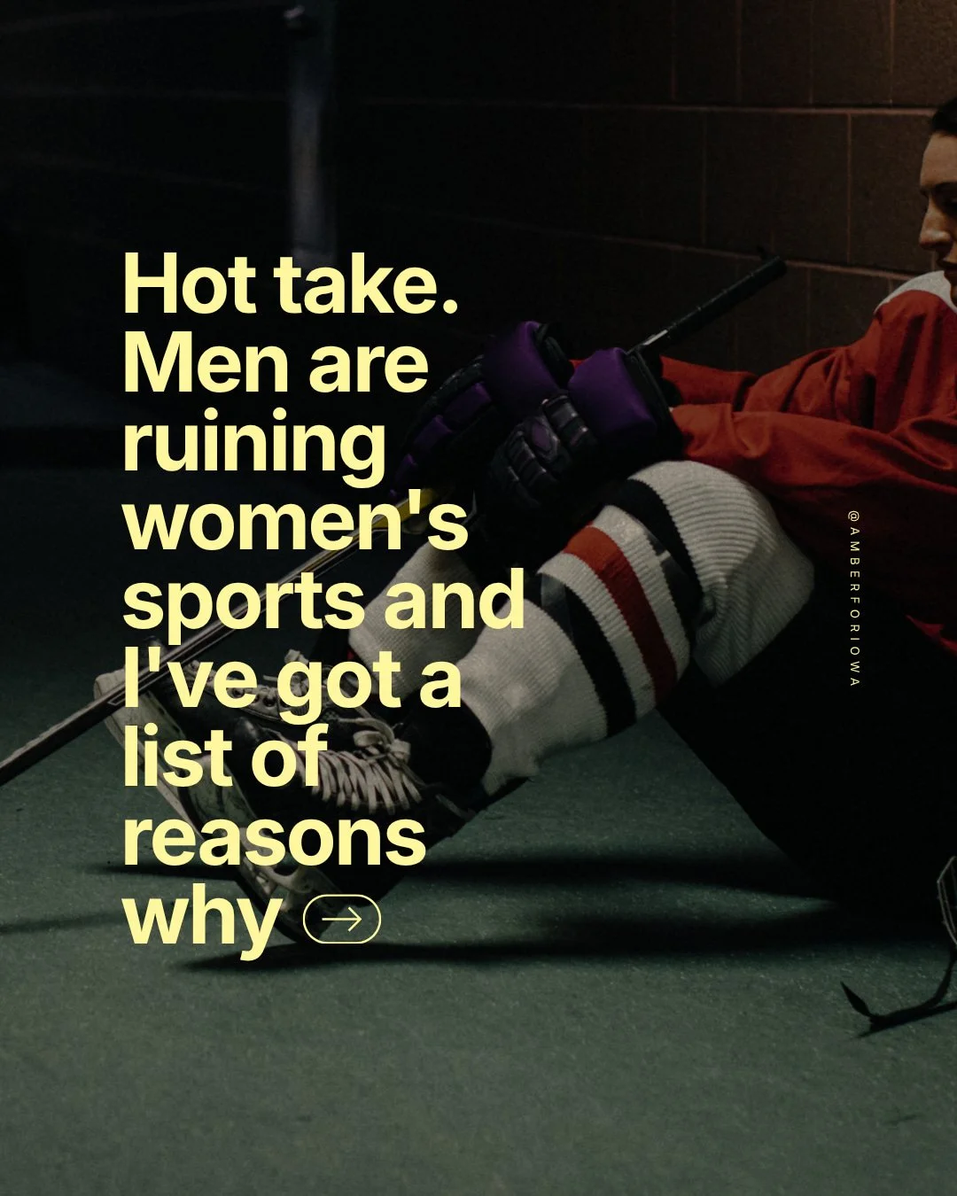 Hot take? Men are ruining women's sports and I have a laundry list of reasons why. Keep reading on my Substack, Roots &amp; Revolution.