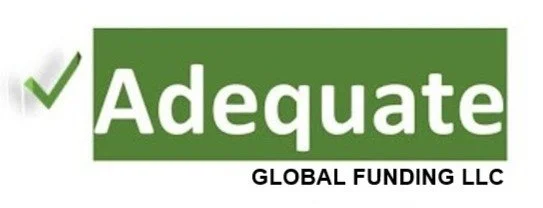 Logo for Adequate Global Funding LLC with a green check mark and text in white and black.