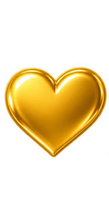 A shiny gold heart-shaped balloon.