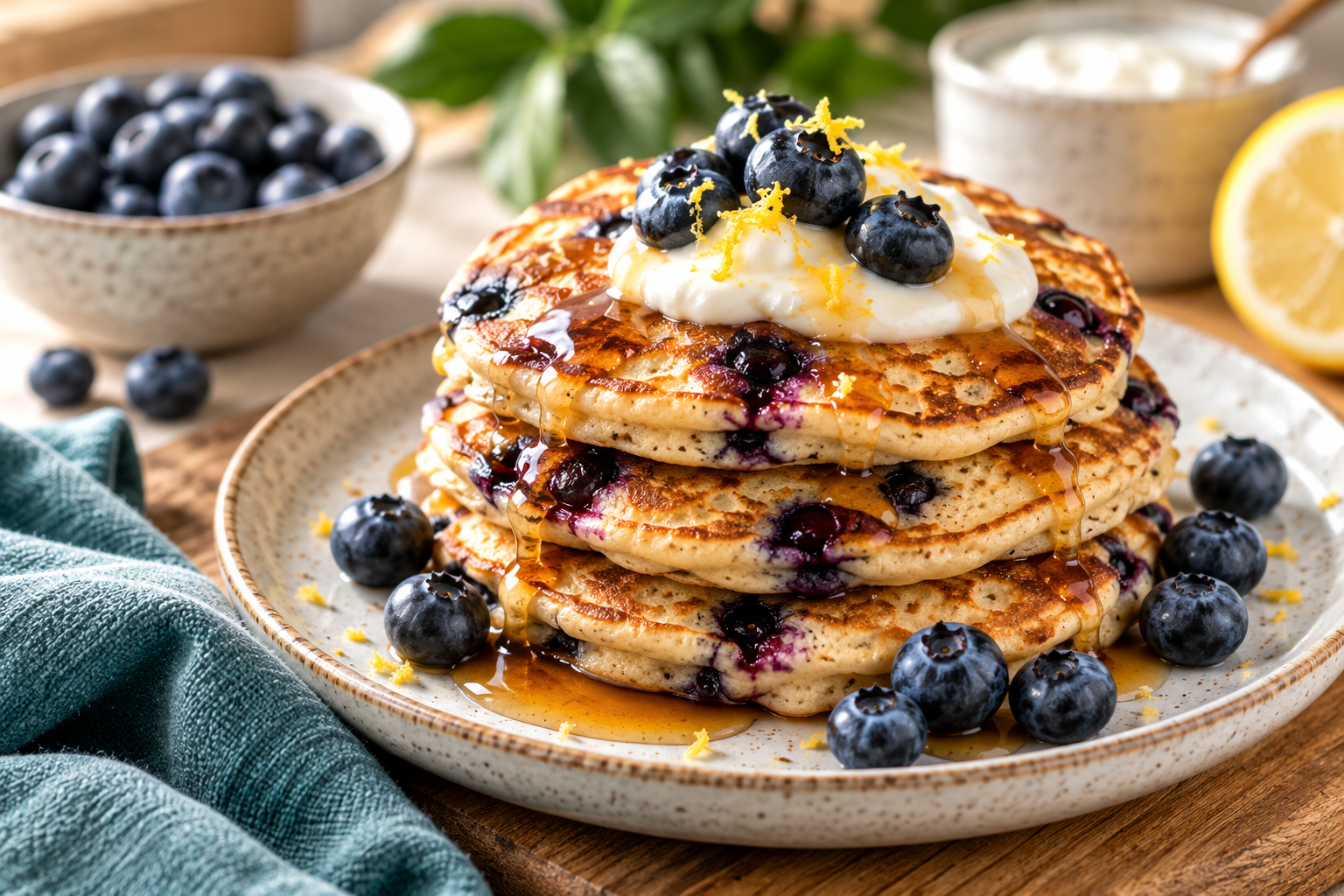 Blueberry Protein Pancakes