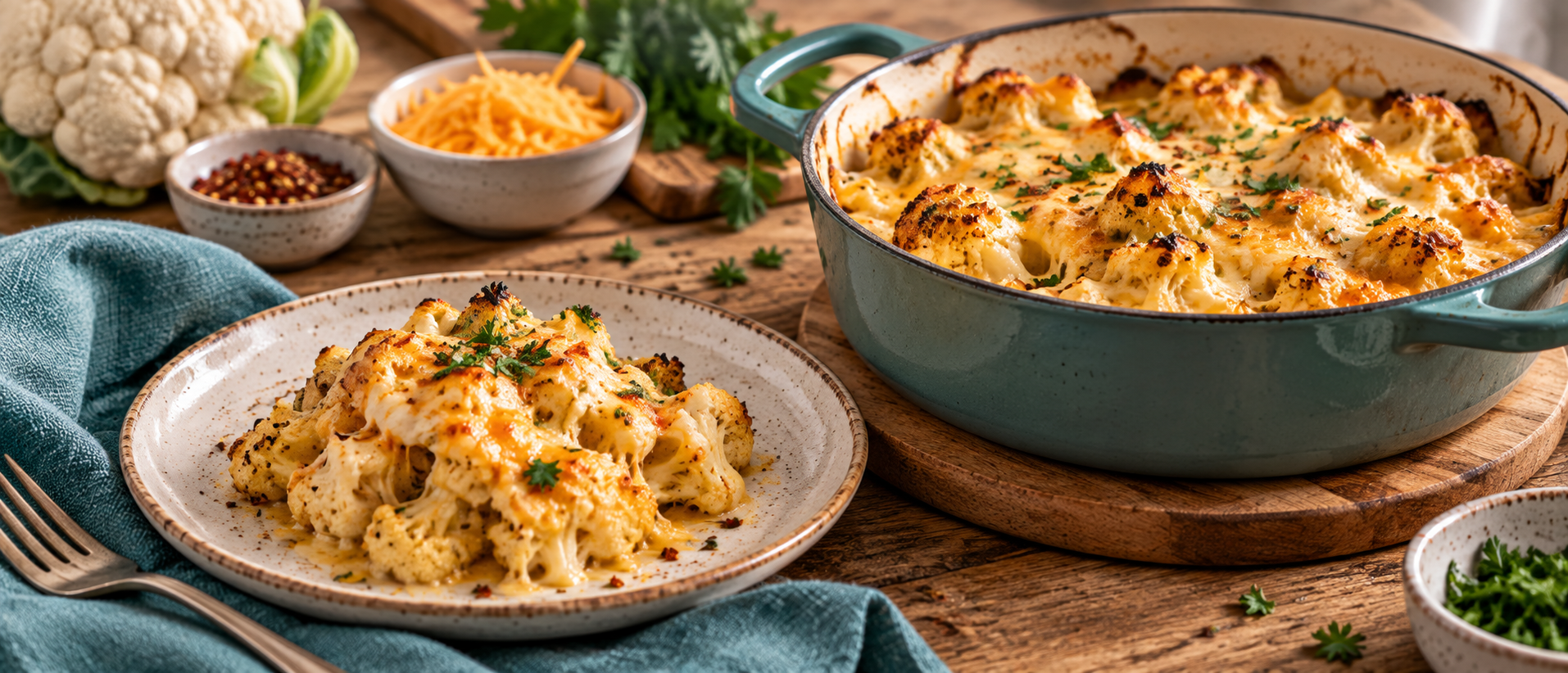 Rustic Cheesy Cauliflower Bake