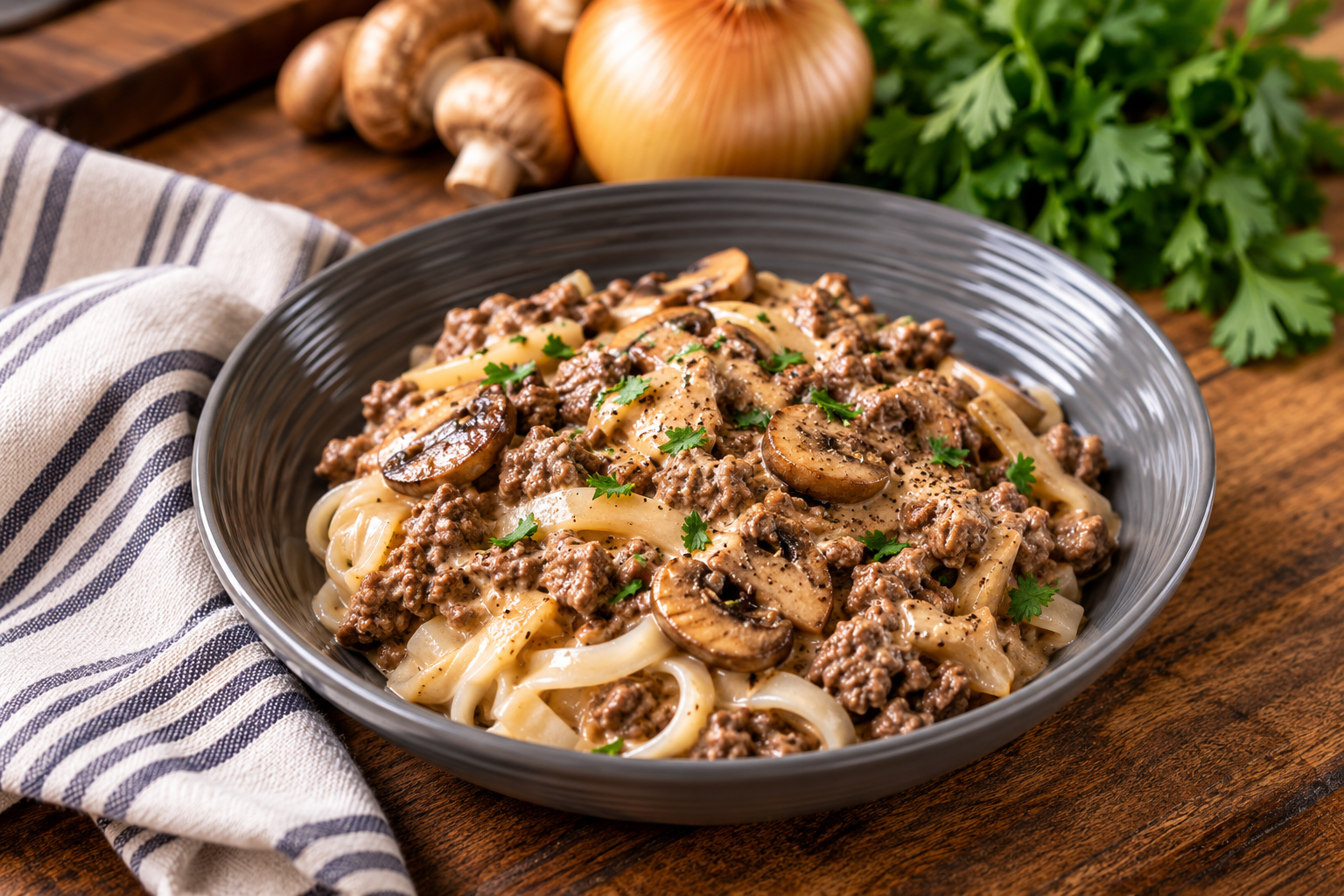 Low-Carb Beef Stroganoff