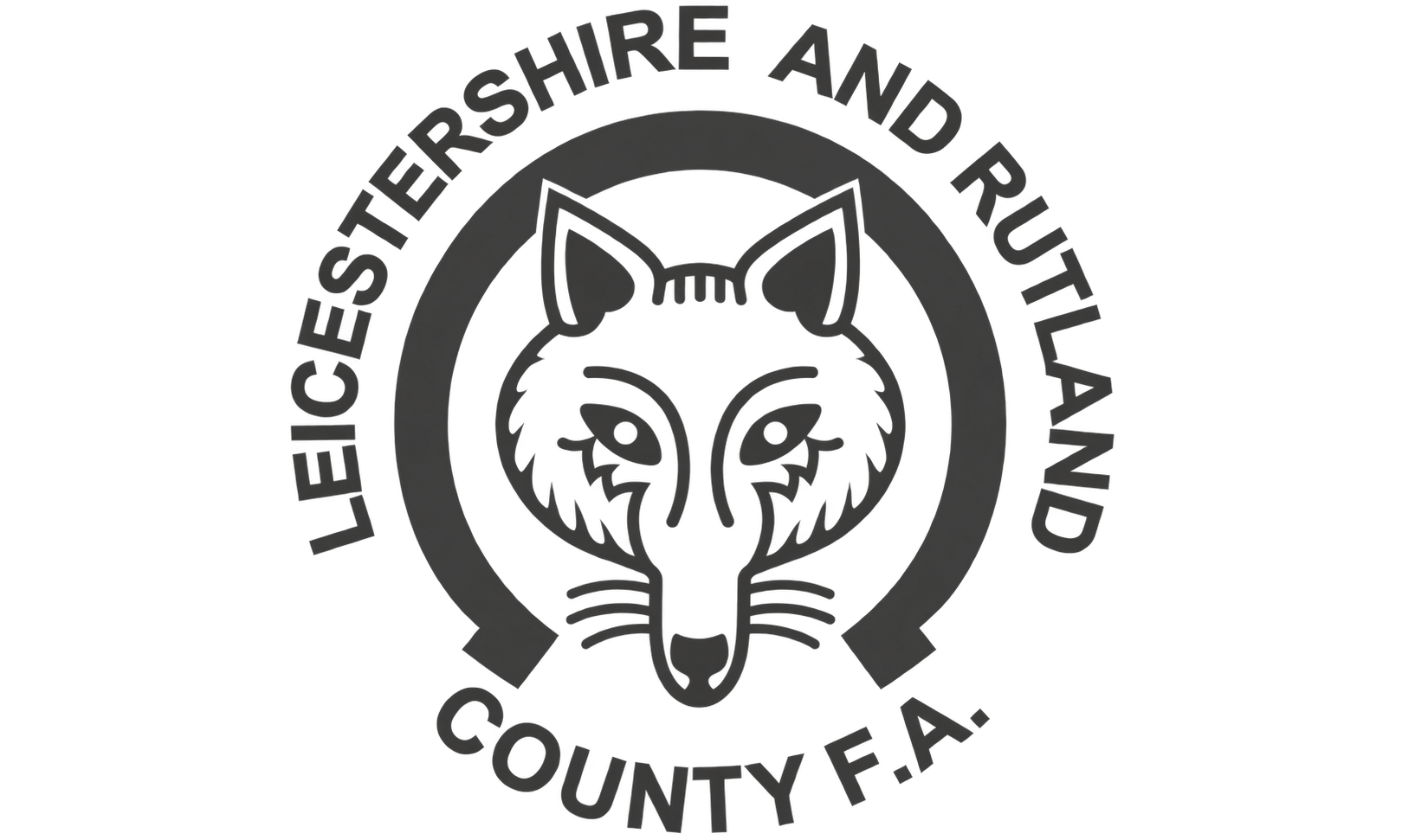 Logo of Leicester, Hendren County, Florida with a wolf's face in the center surrounded by the text "Leicester, Hendren County F. A. W."