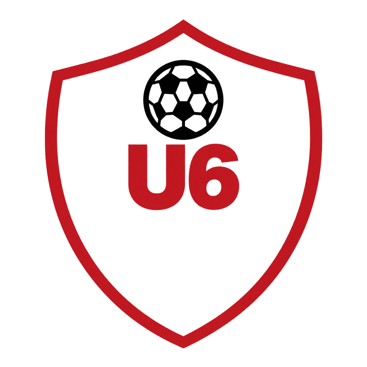 U.S. Route 6 shield sign with a red outline and black background, displaying the number '6' in red and the letter 'U'.