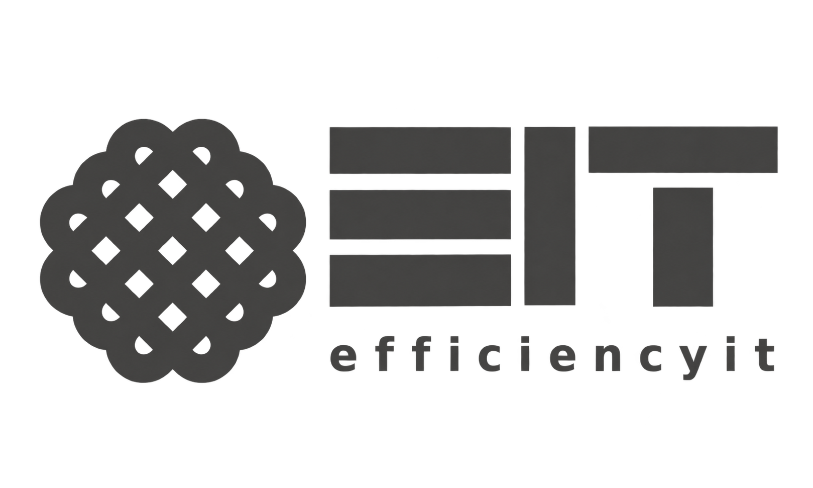 Logo with a circular honeycomb pattern on the left and the text 'EFFICIENCY' on the right, with the letters 'EIT'
