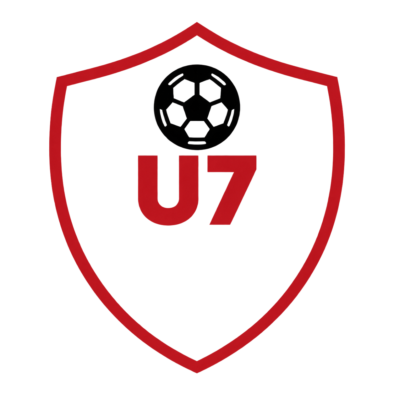 Red shield-shaped logo with a black circle at the top, the white letters 'U7' in the center, and a black stripe at the bottom.