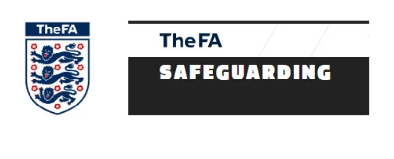 The FA logo with a shield featuring three lions and the text "The FA" and "Safeguarding."
