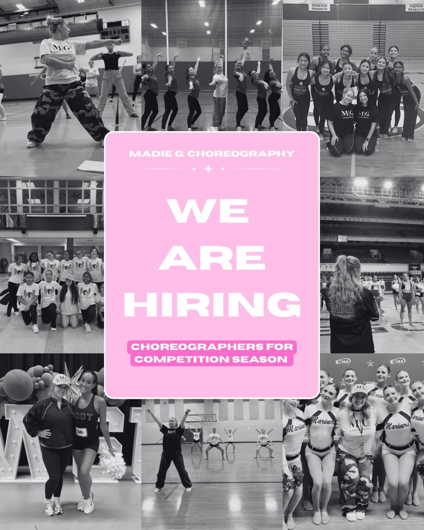 We&rsquo;re officially hiring new choreographers for the 2027-28 competition season!! ✨🧑&zwj;🩰

If you&rsquo;re ready to create amazing routines with us, head to madiegchoreography.com/opportunities to fill out the application form and apply today!