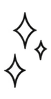 Three stylized star shapes with sparkles.