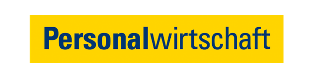Logo mit dem Text 'Personalwirtschaft' in blauer Schrift auf gelbem Hintergrund