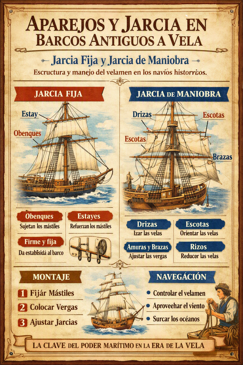 Aparejos en barcos antiguos