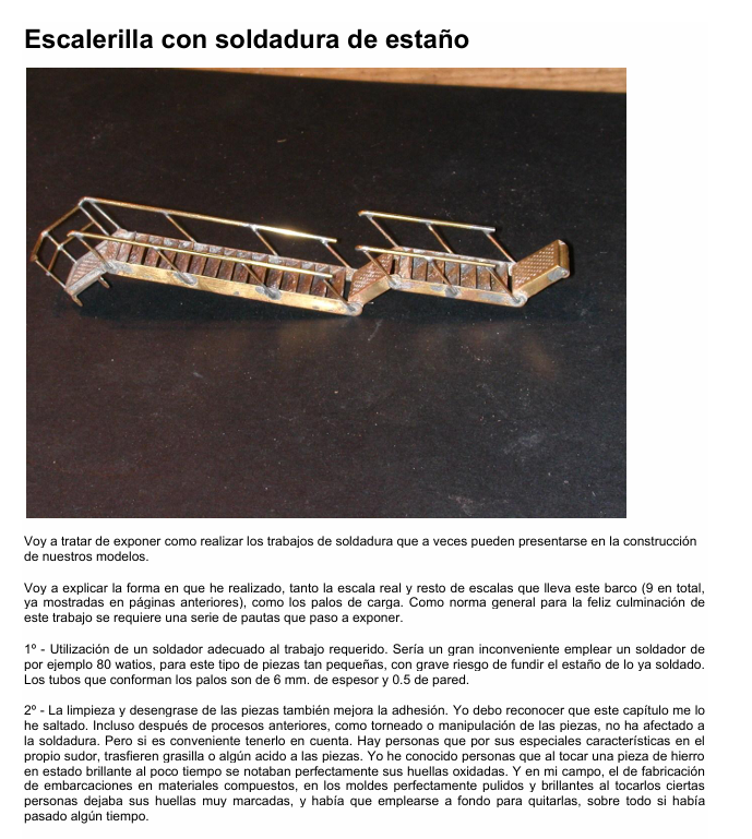 Escalerilla con soldadura de estaño