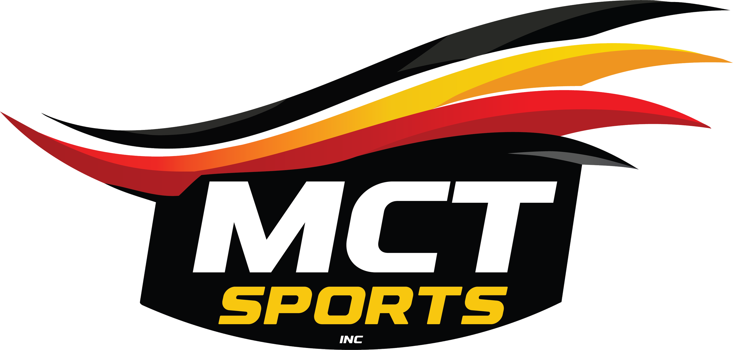 Logo for TMC Sports featuring stylized red, orange, yellow, black, and gray flames above the bold text 'TMC Sports' in white and yellow on a black background.