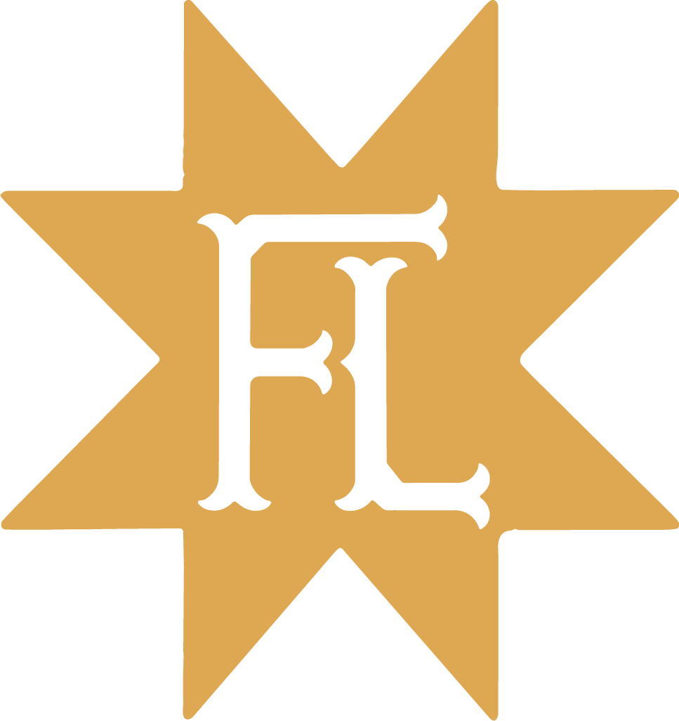 Fernweh Lodge orchard quilt block logo
