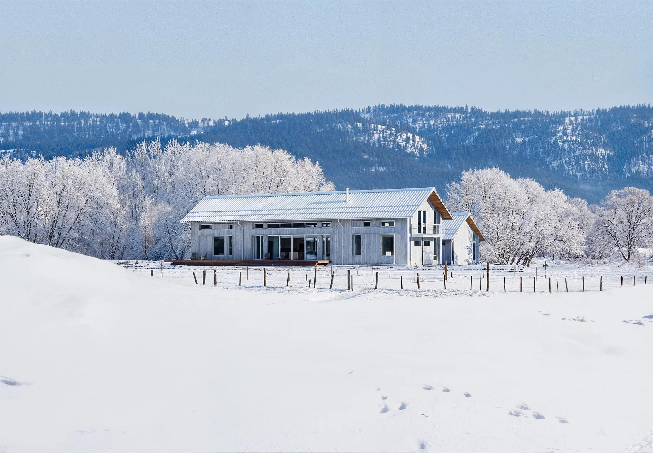 Big Wood River Ranch in the mountain landscape of Sun Valley, Idaho