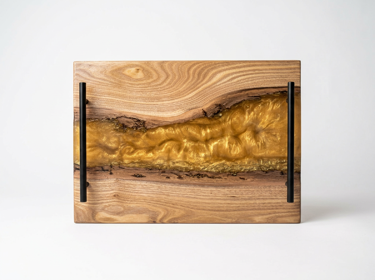 Catalpa Live Edge & Gold Resin