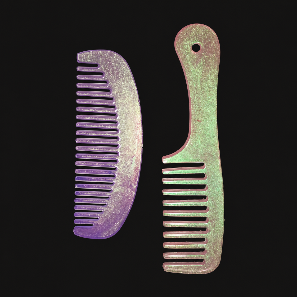 Pastel Shimmer Resin Comb Set