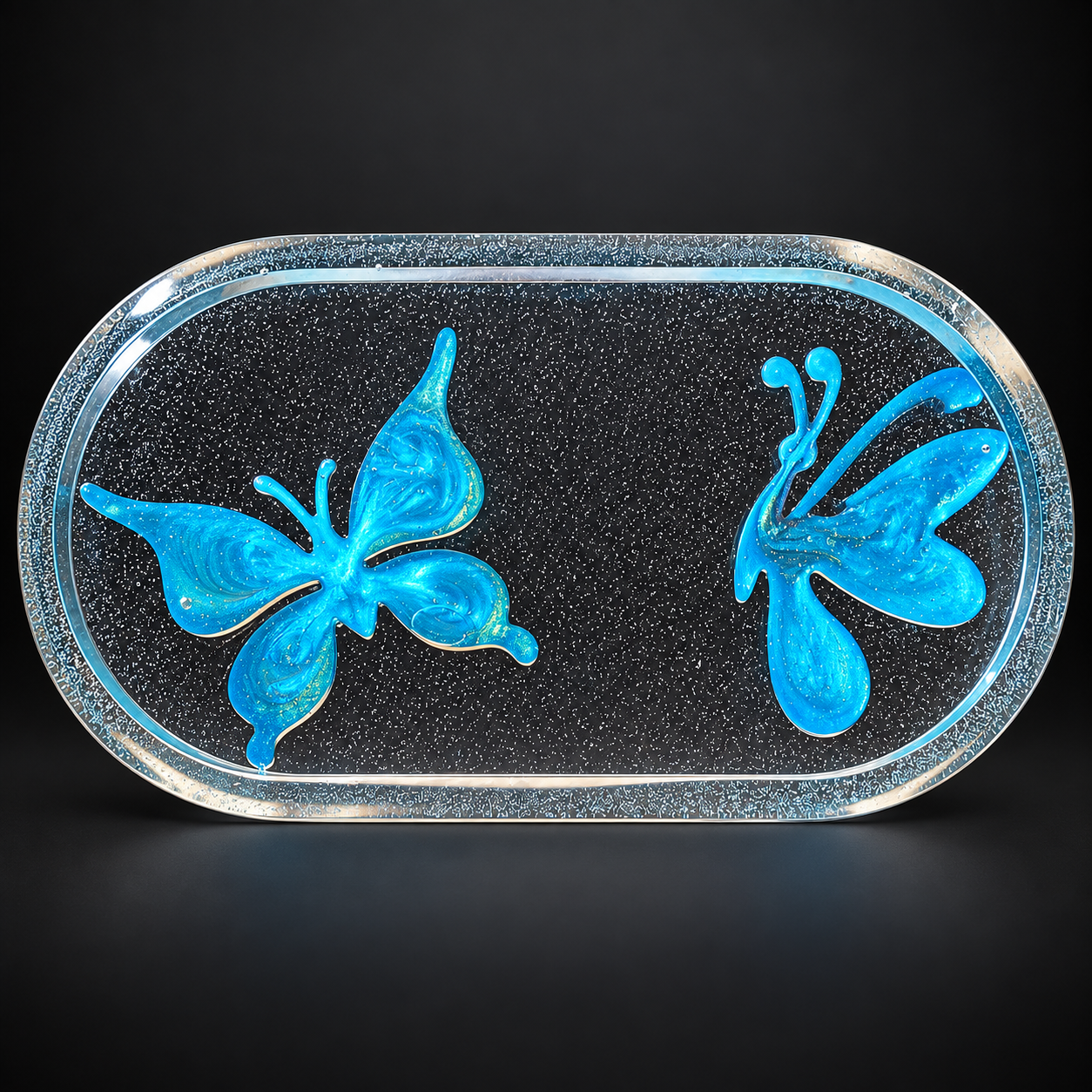 Blue Butterfly Dreams Resin Tray