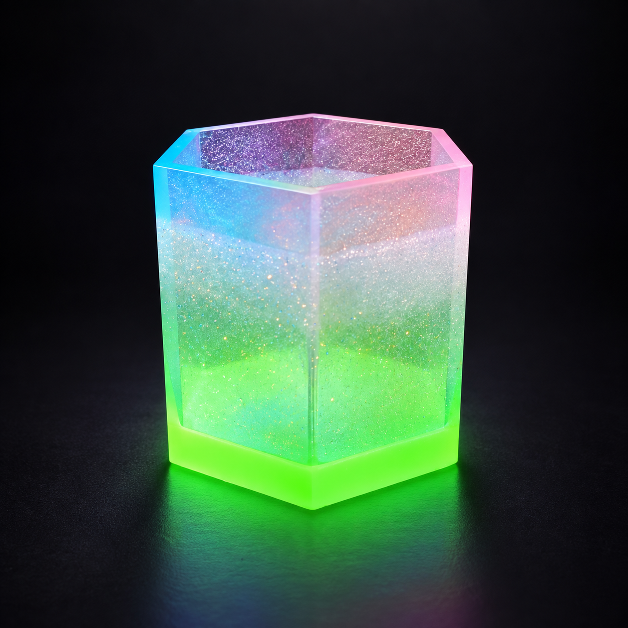 Neon Glow Hexagon Holder