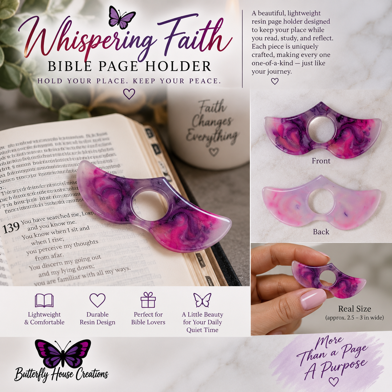 Whispering Faith Bible Page Holder