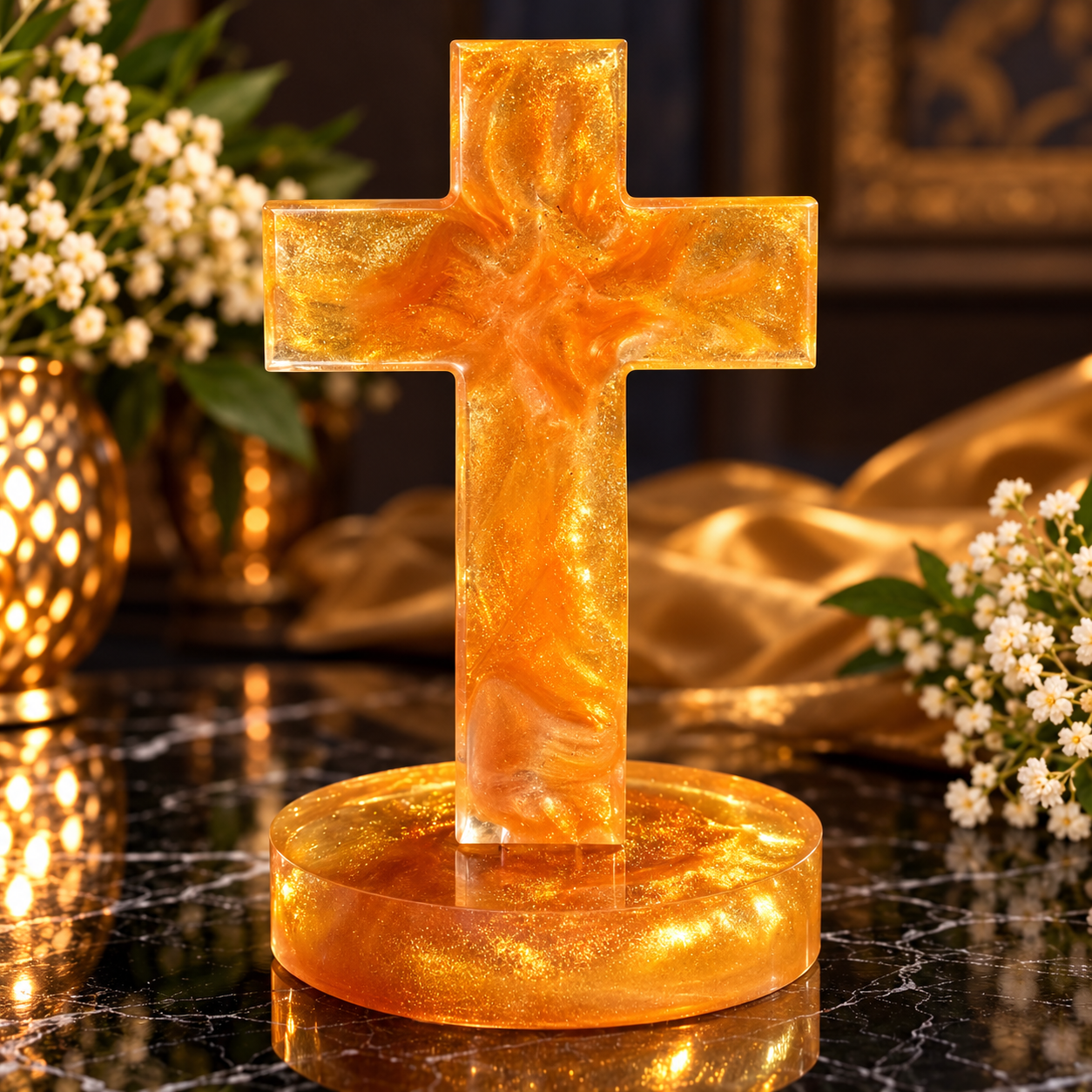 Golden Grace Resin Cross ✨✝️