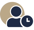 Icon of a person with a clock symbol
