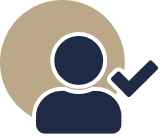 Silhouette of a person with a checkmark