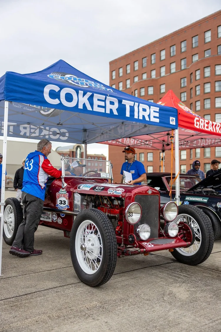 Great Race vehicle going through Technical Inspection before competition