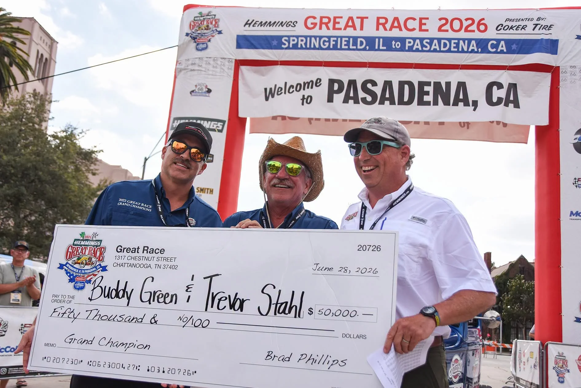 Buddy Green and Trevor Stahl, 2026 Great Race Grand Champions