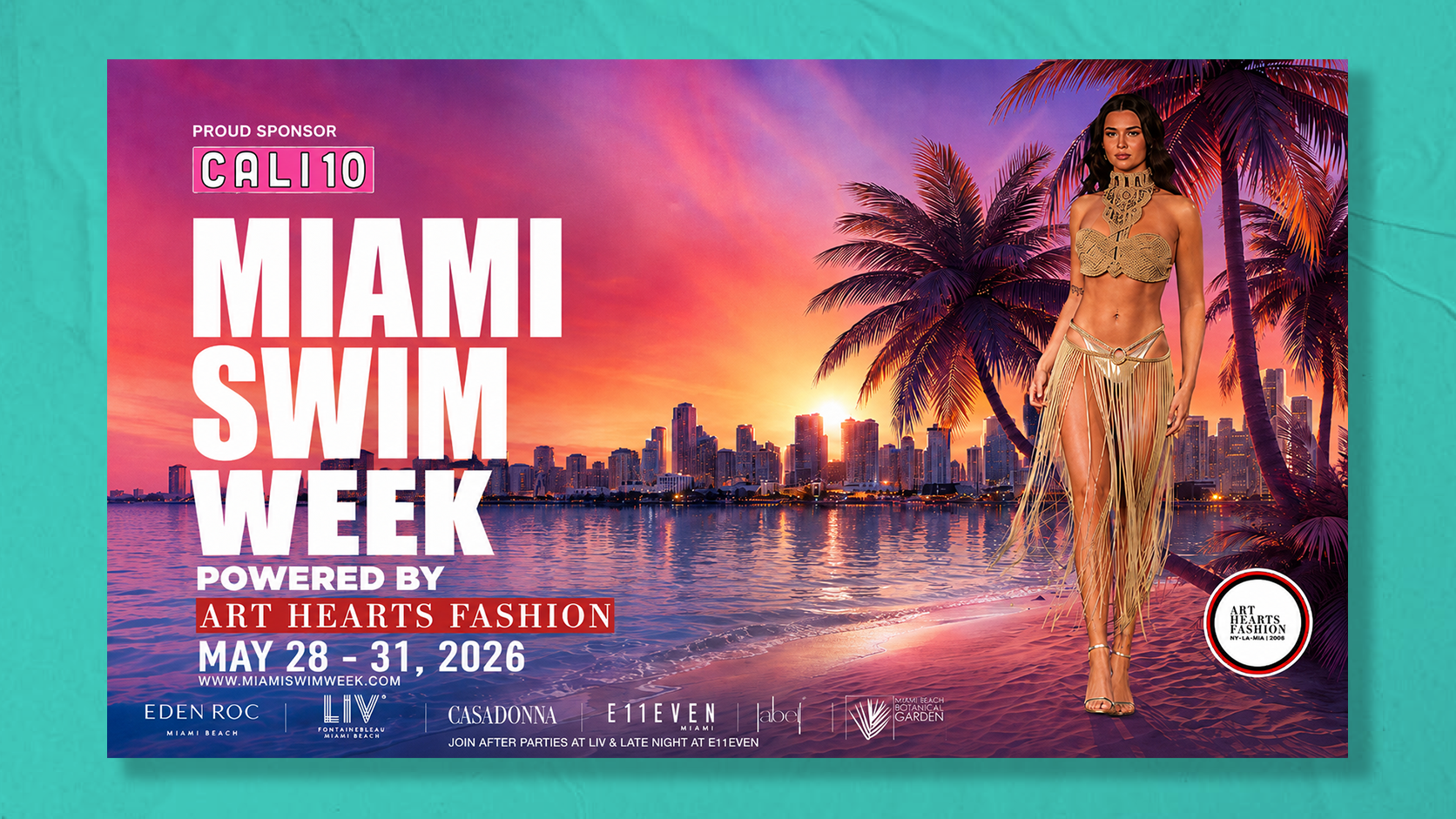 Cali10 joined Miami Swim Week 2026 powered by Art Hearts Fashion, bringing the cast of Bikini Island directly into one of swimwear’s biggest cultural moments. Fashion shows, creator challenges and behind-the-scenes experiences became part of Bikini I