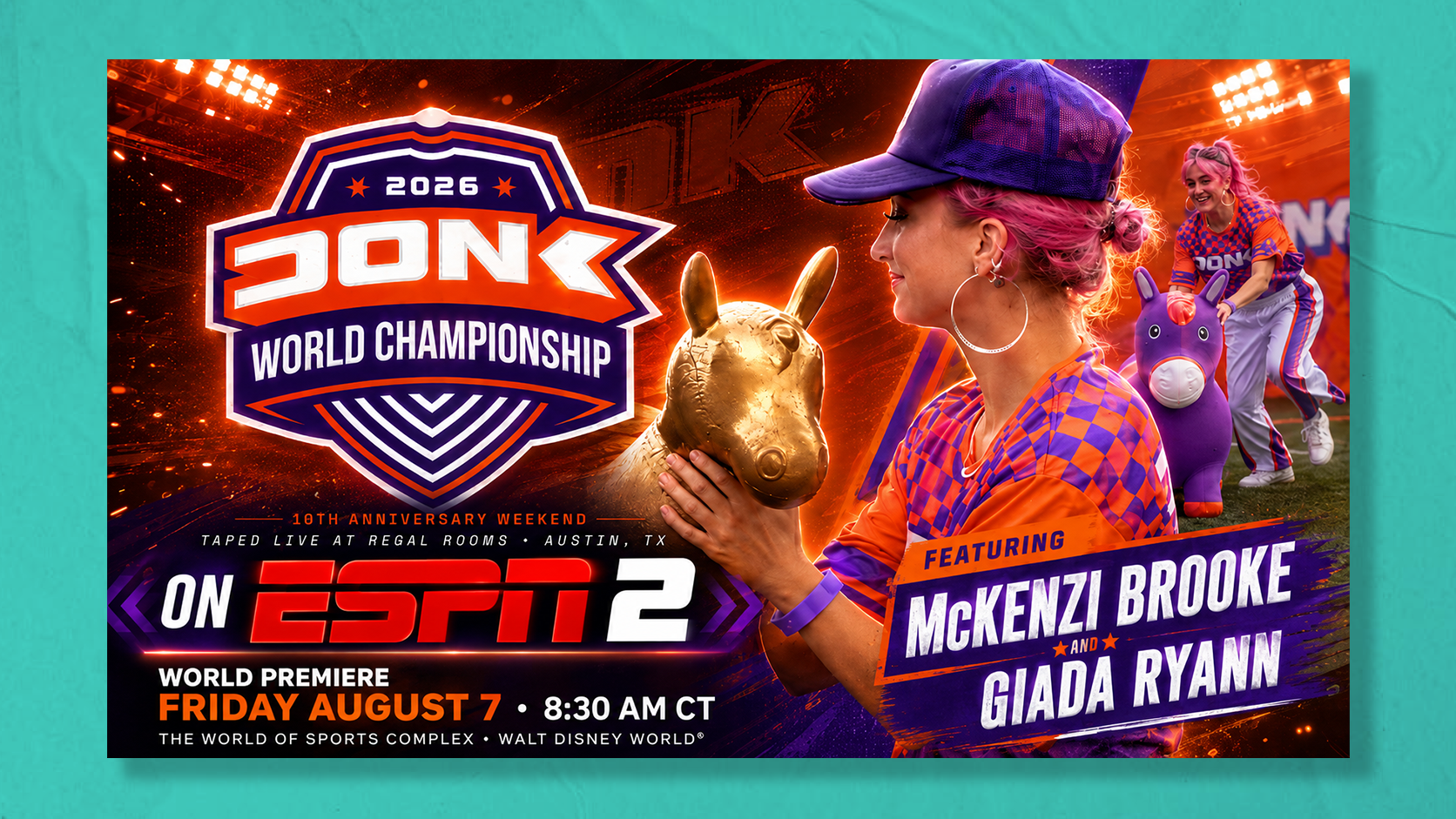 Bikini Island hit ESPN in 2026 when cast members McKenzi Brooke and Giada Ryann joined the live Donk Toss telecast from Walt Disney World. And they didn’t just show up, McKenzi delivered the tournament-winning toss in an unforgettable crossover of cr
