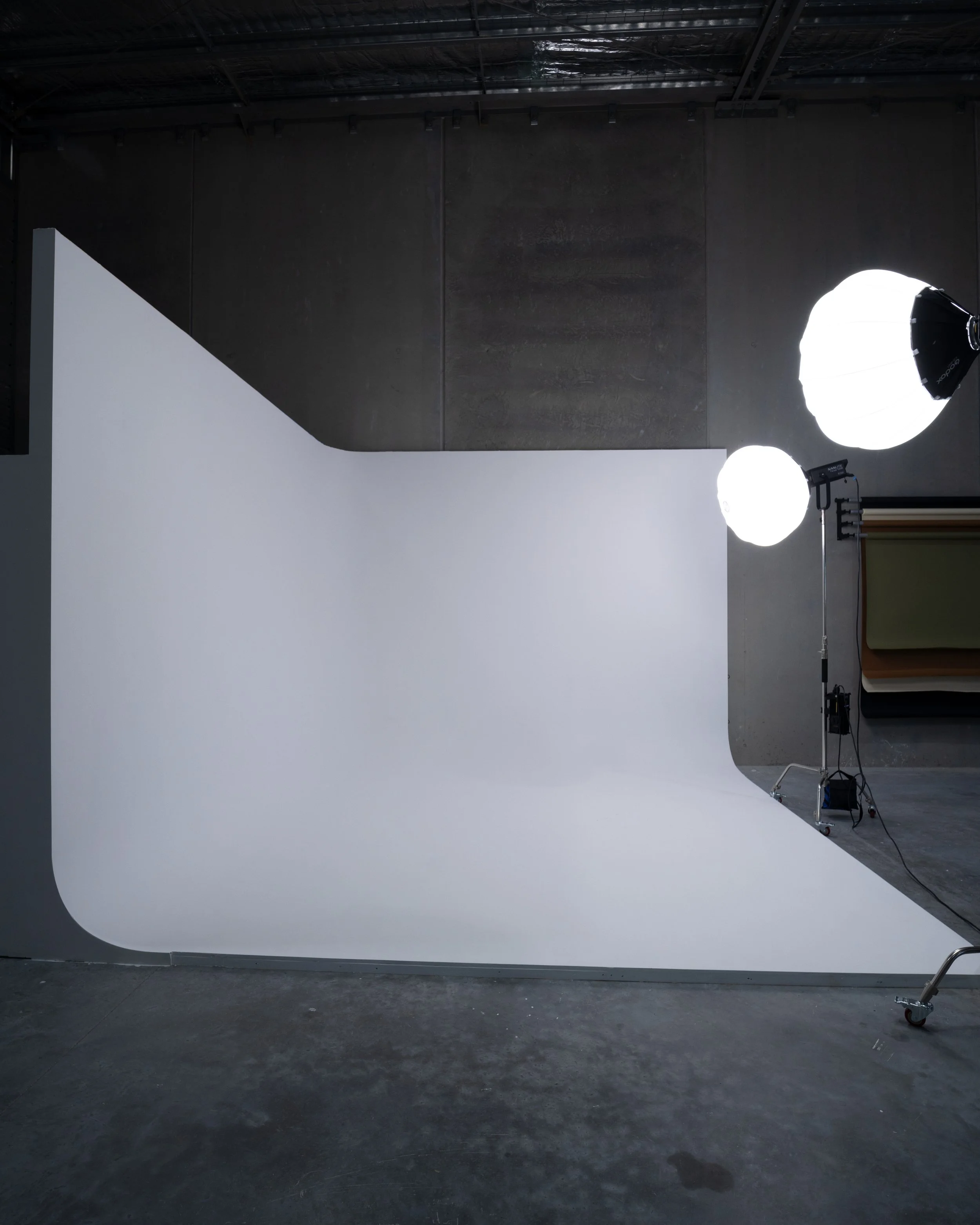 G Studios content and photography studio in Tuggerah on the Central Coast with white cyclorama and professional studio lighting