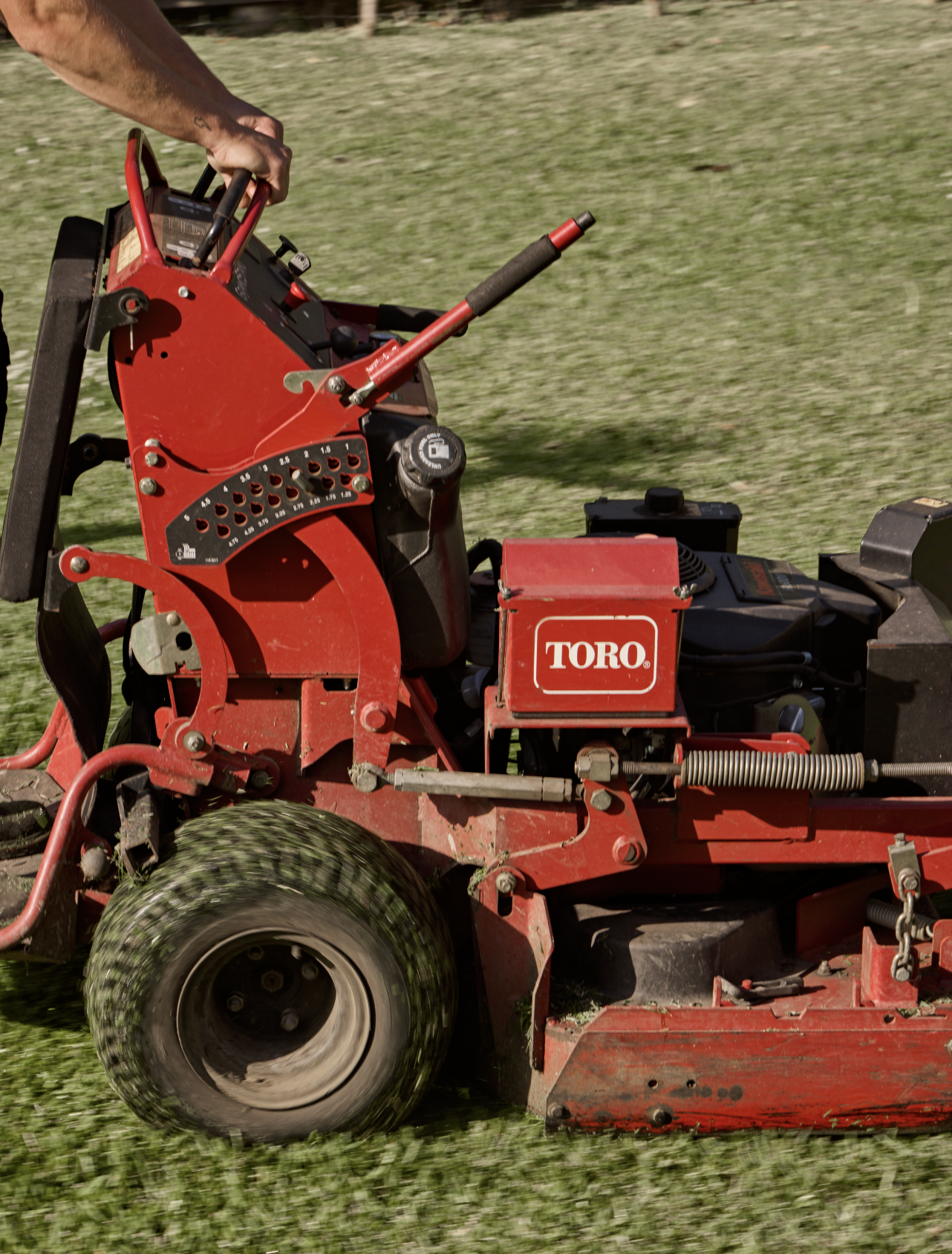 Toro commercial lawn mower photographed in action by G Studios for branded marketing content