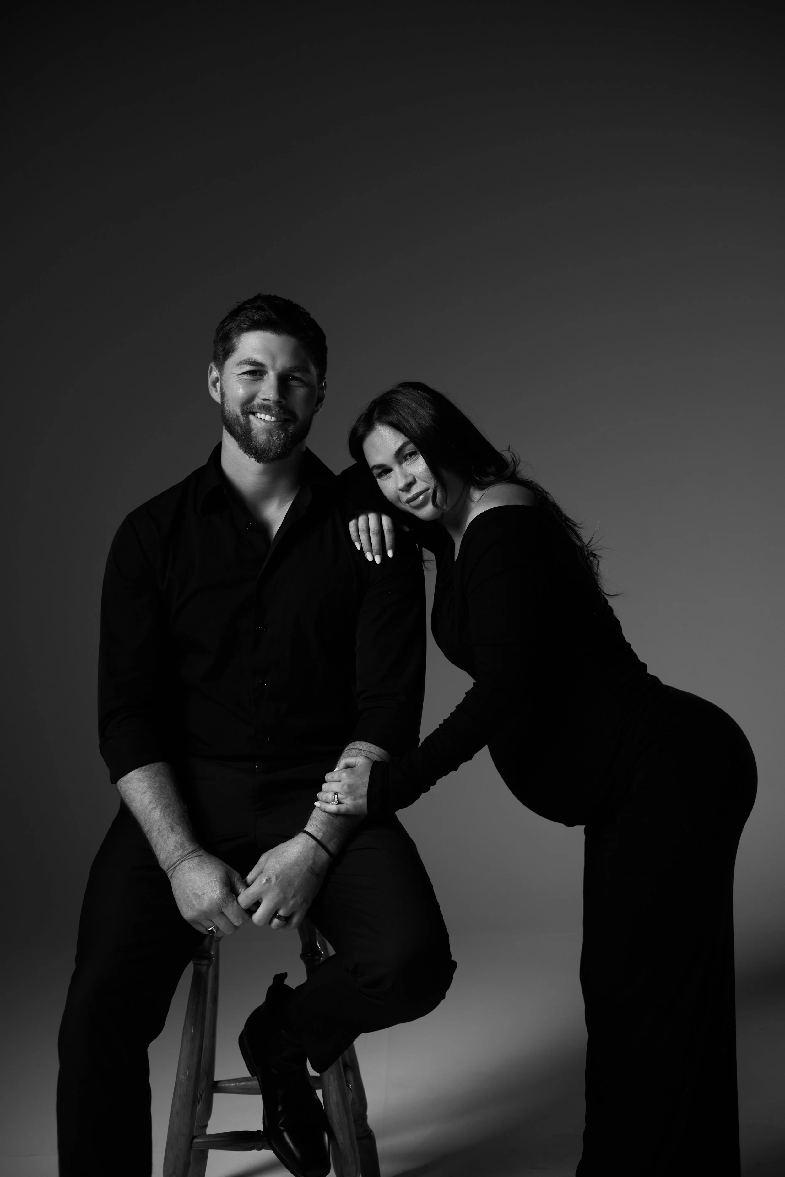 Black and white couple portrait photographed by G Studios on the Central Coast