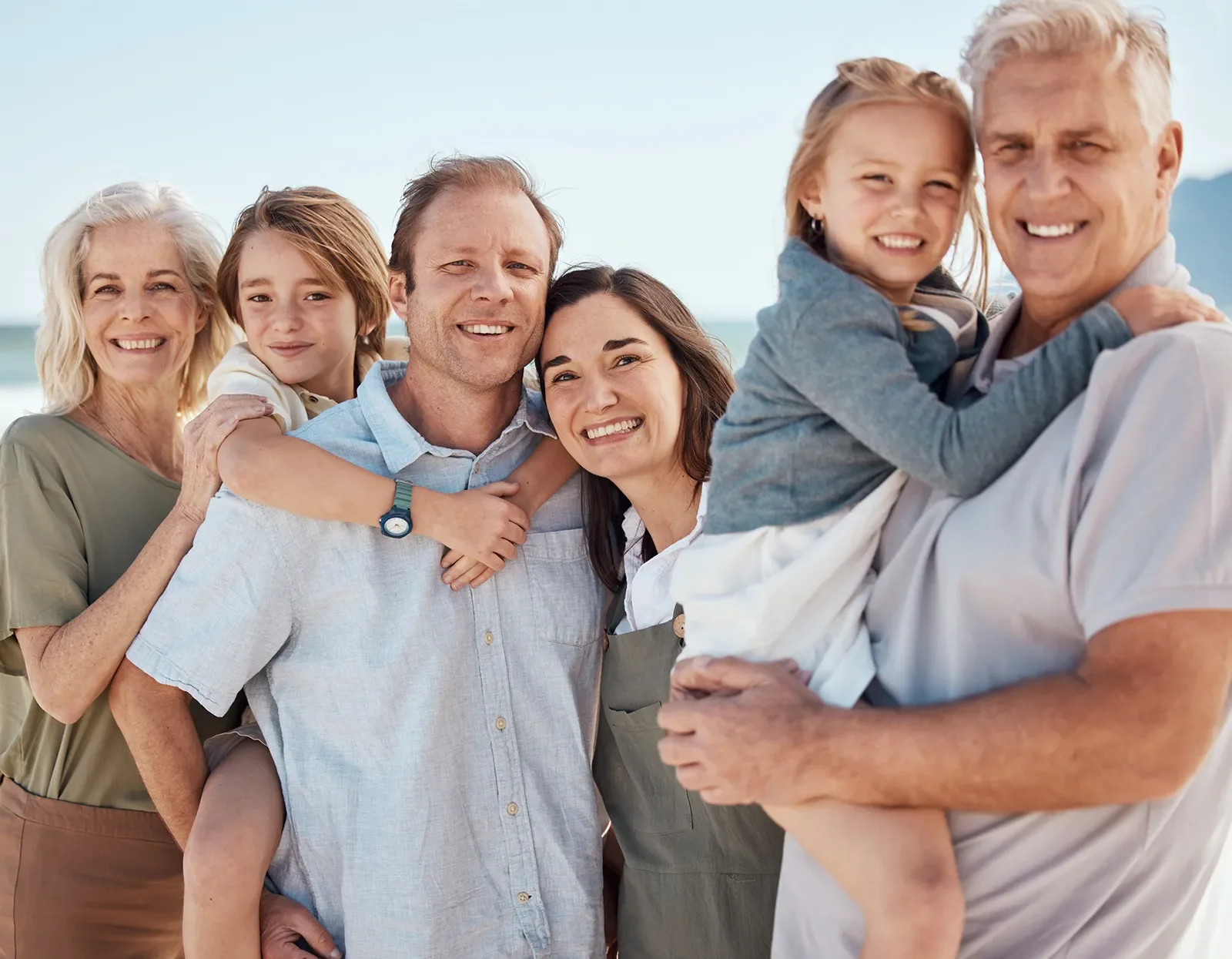 Multi generational family portrait outside Integrity Medical Center in Redding CA