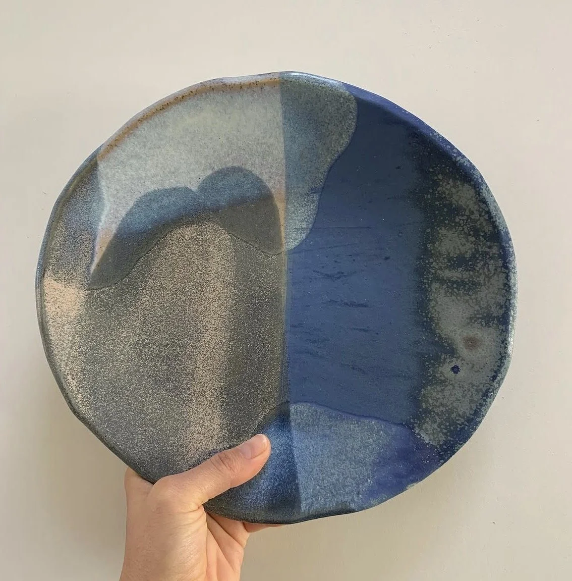 Blue stoneware plate