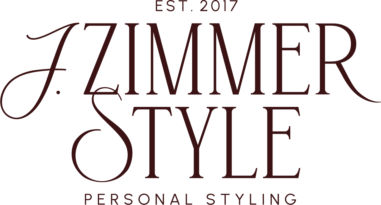 A logo for 'J. Zimmer Style,' a personal styling service established in 2017, with elegant script and serif fonts.