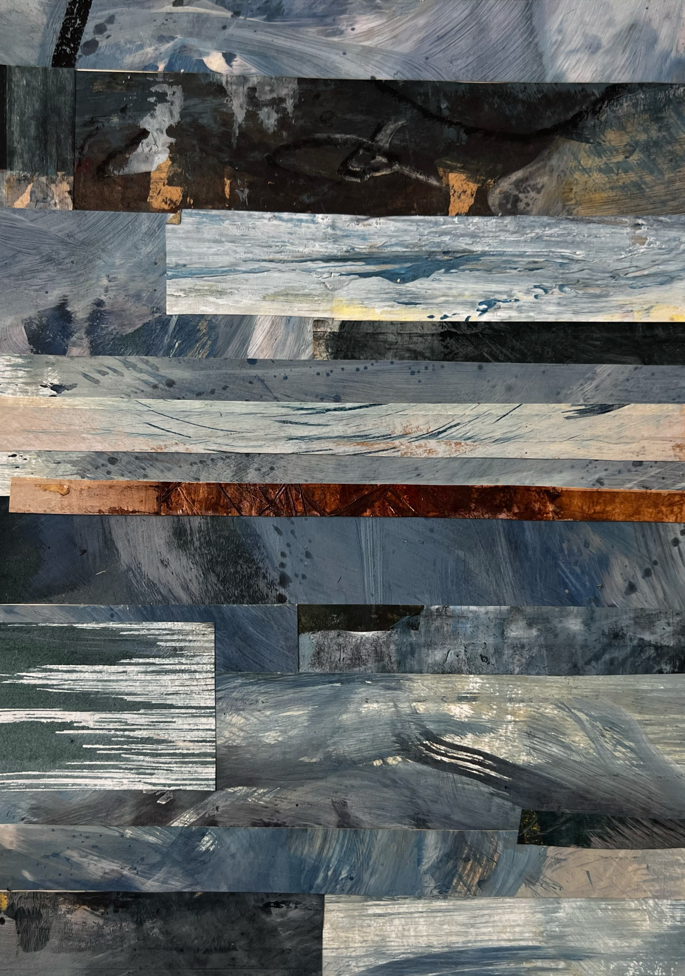 A4 collage using mixed media offcuts