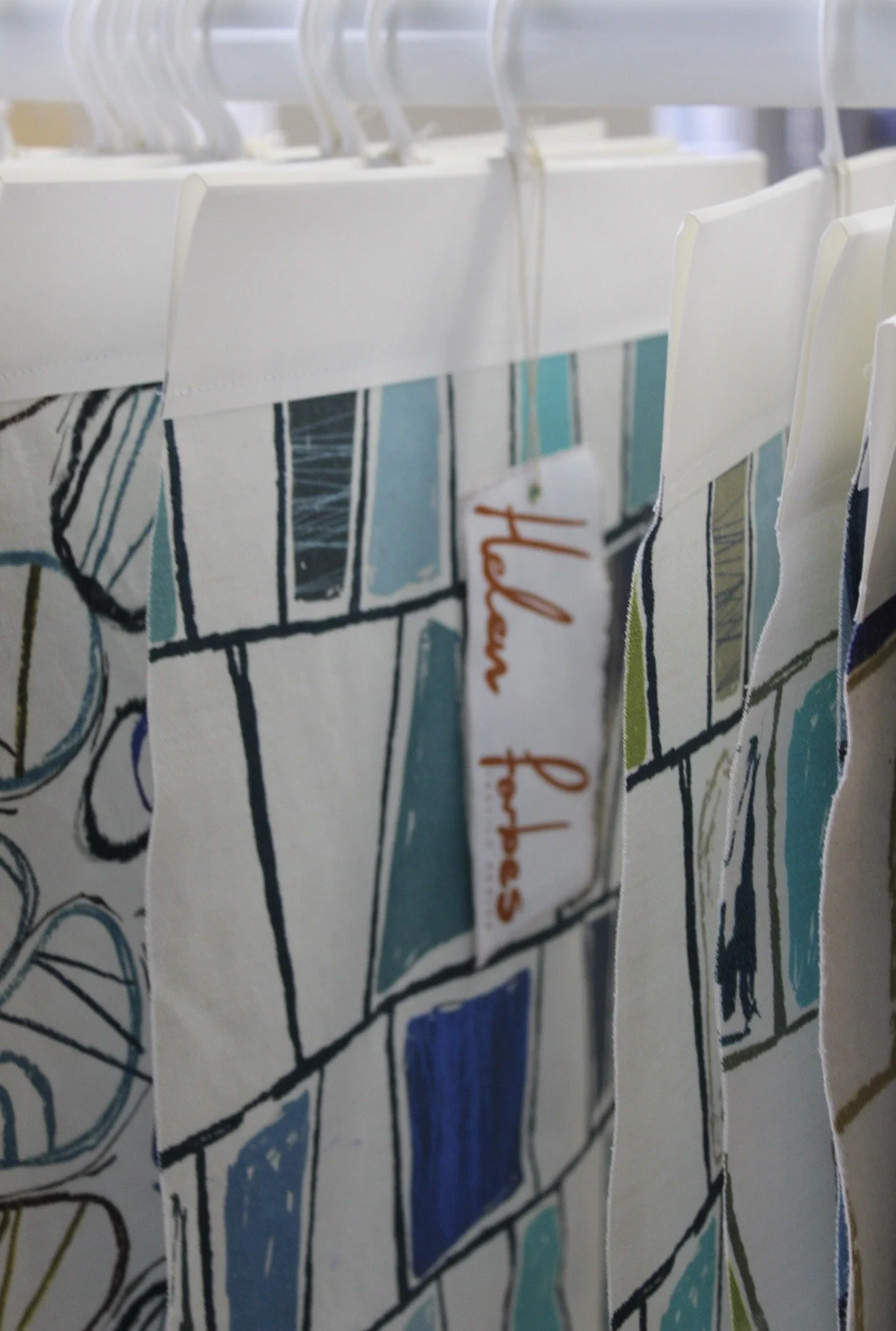 Digitally printed, Reactive dye on 'Killary' Linen - Hand-finished with pigment dye and foil