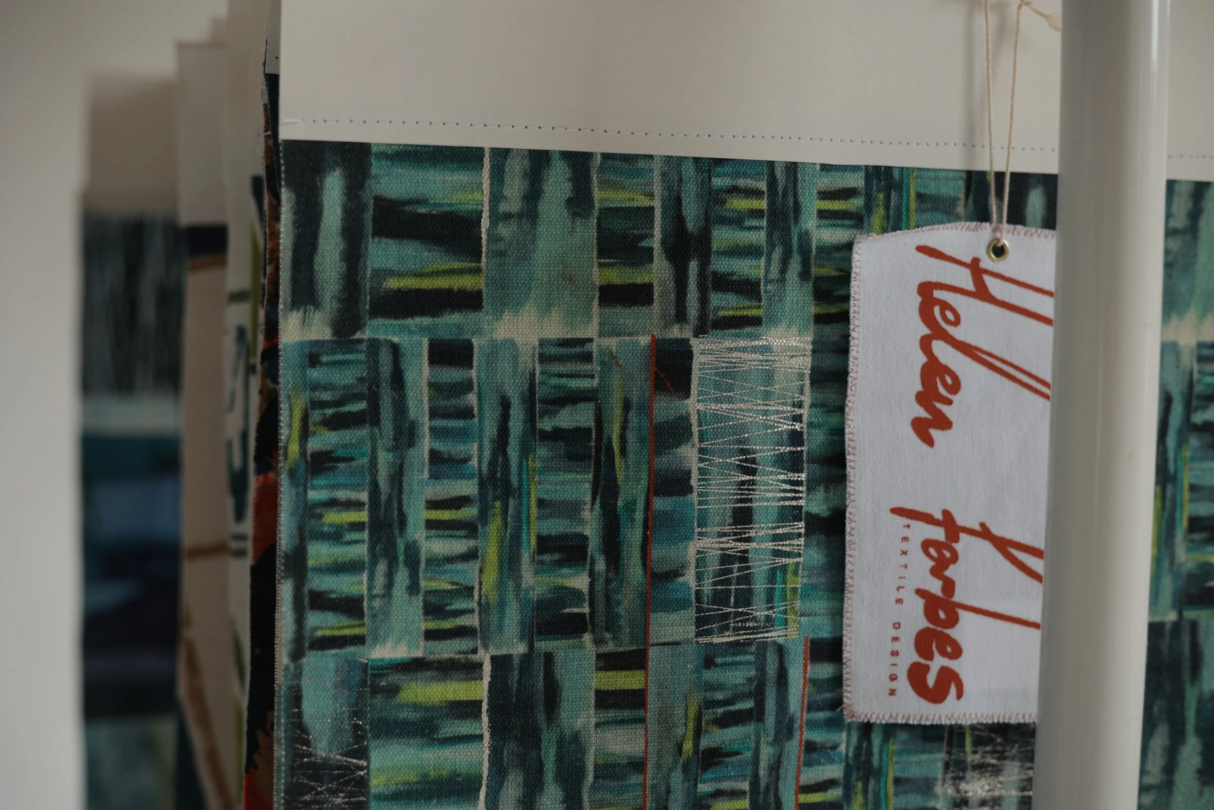Digitally printed, Reactive dye on 'Killary' Linen - Hand-finished with pigment dye and foil