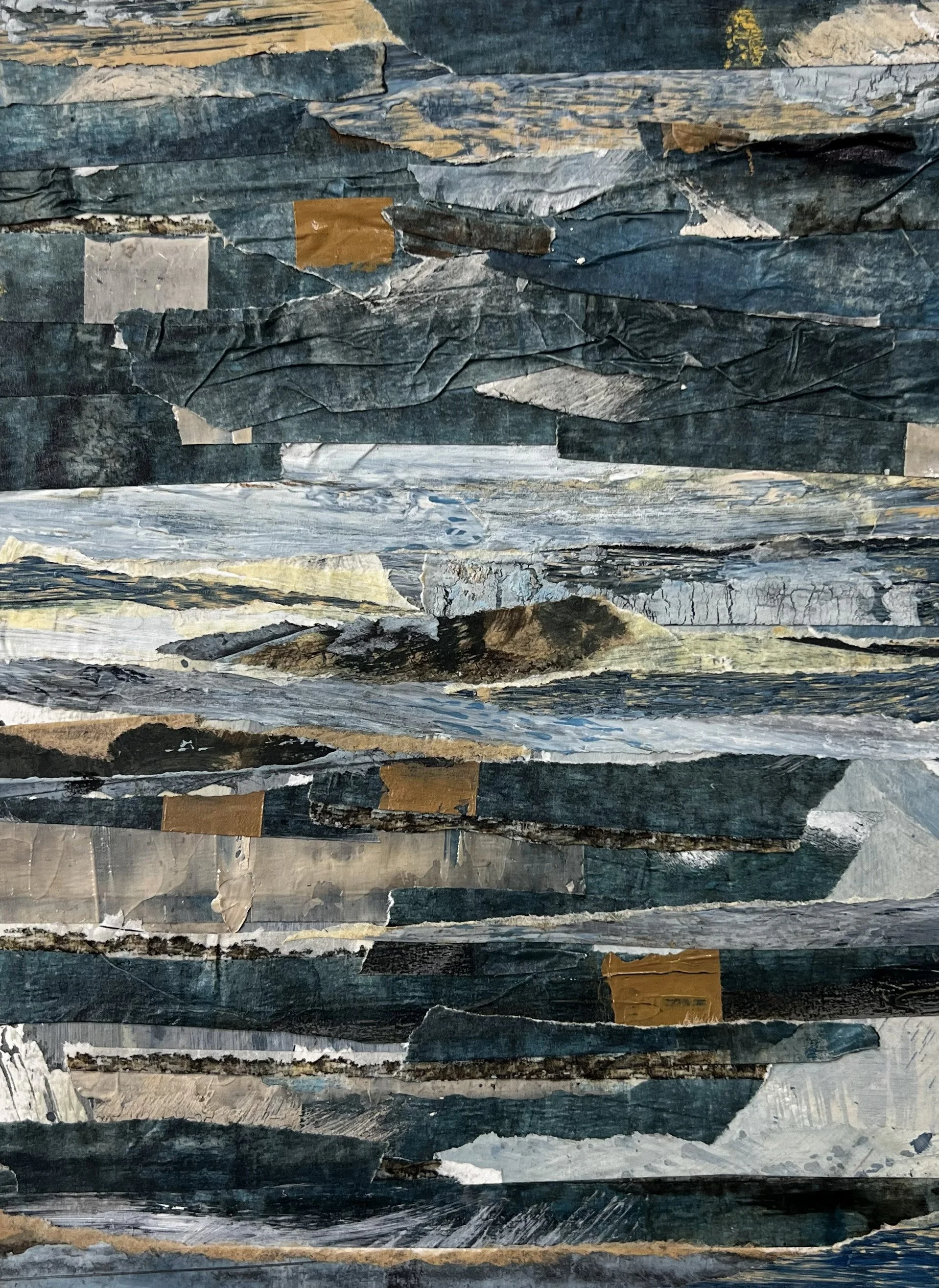A4 scrap tape collage - using tape from drawing and printing edges
