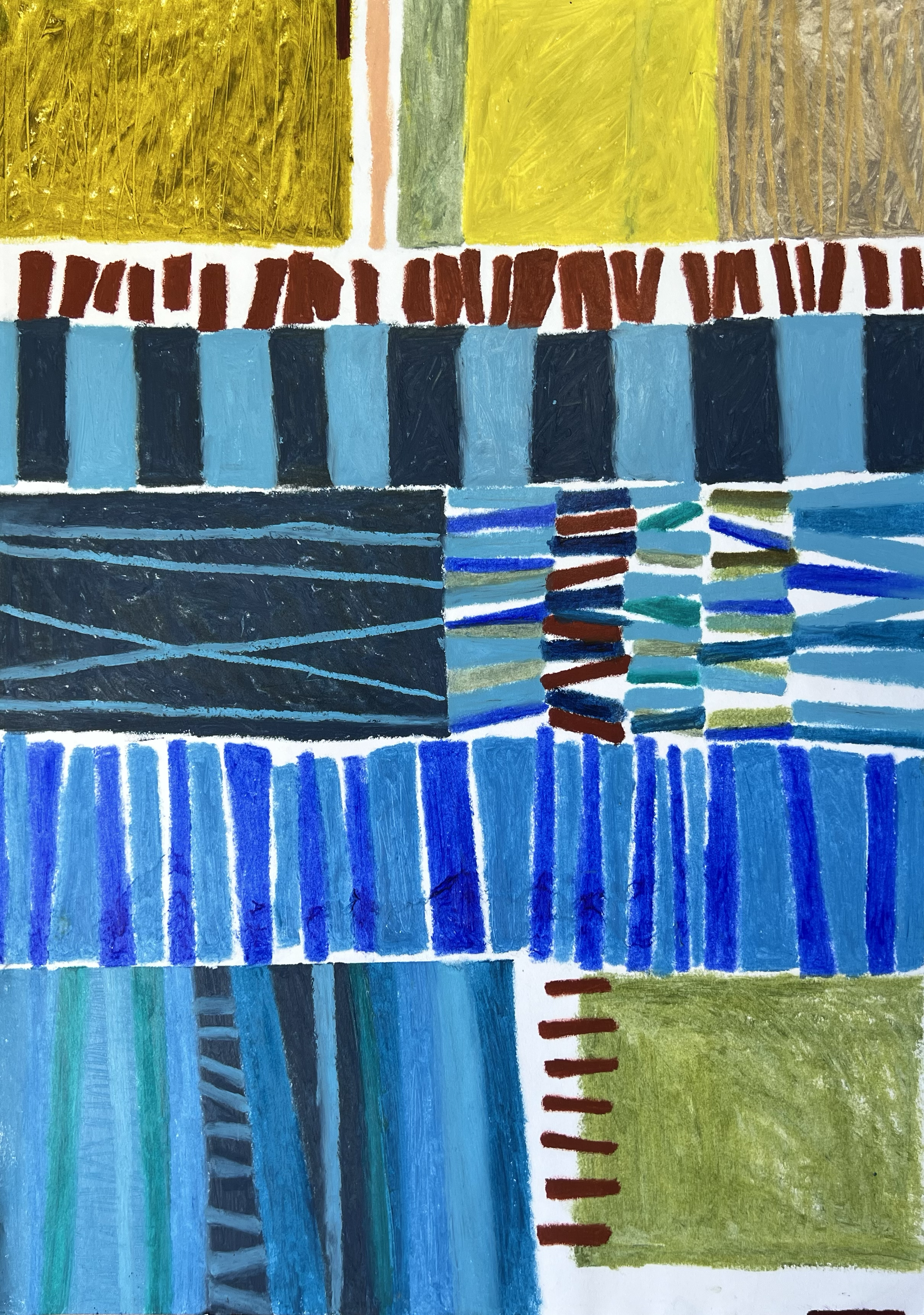 A2 Design development drawing - Oil Pastel