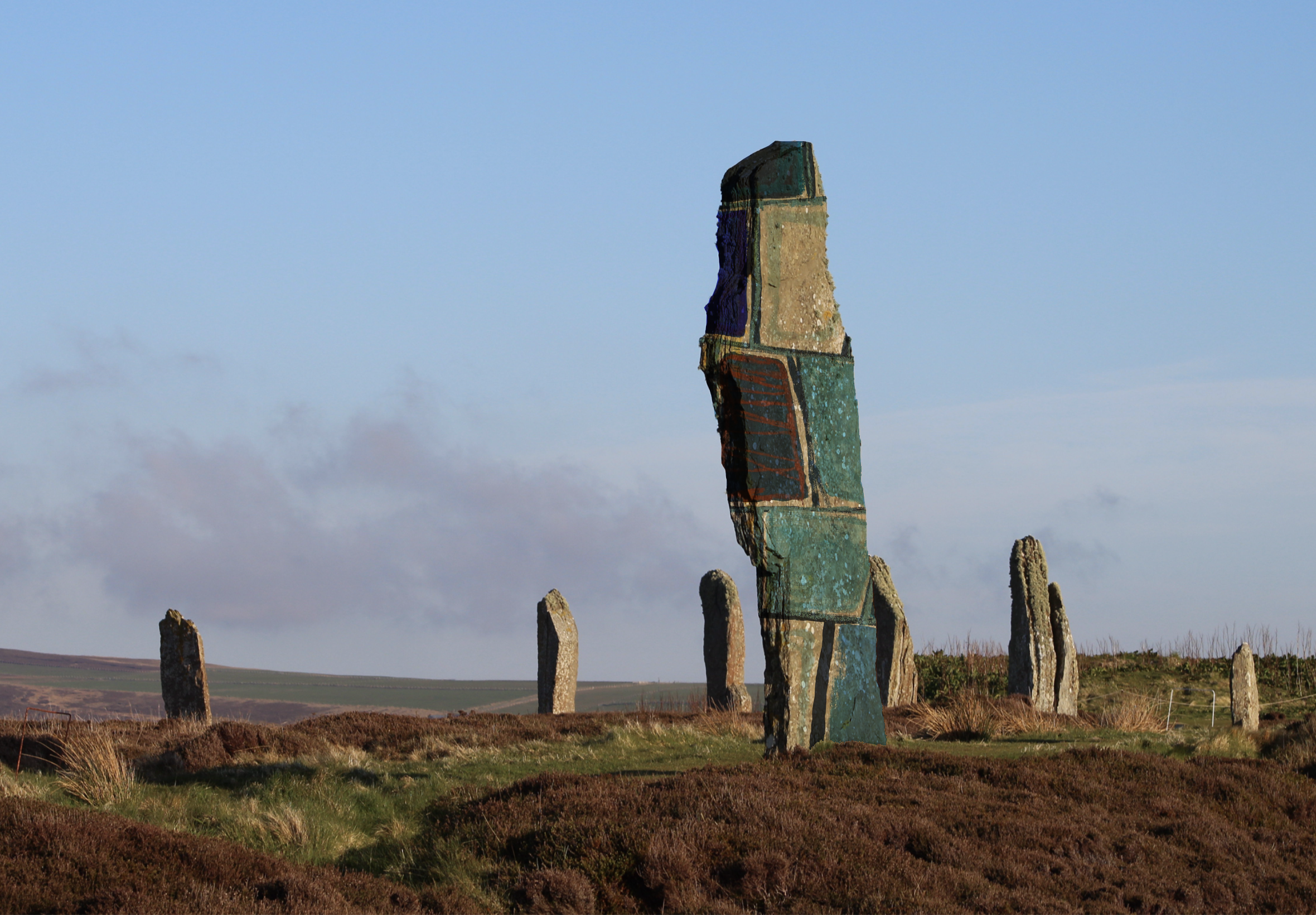'Textile bombing' photographs taken at the Ring of Brodgar with my designs - Visualisations