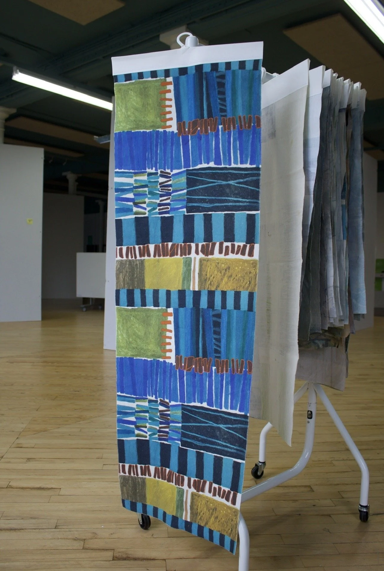 Digitally printed, Reactive dye on 'Killary' Linen - Hand-finished with pigment dye and foil