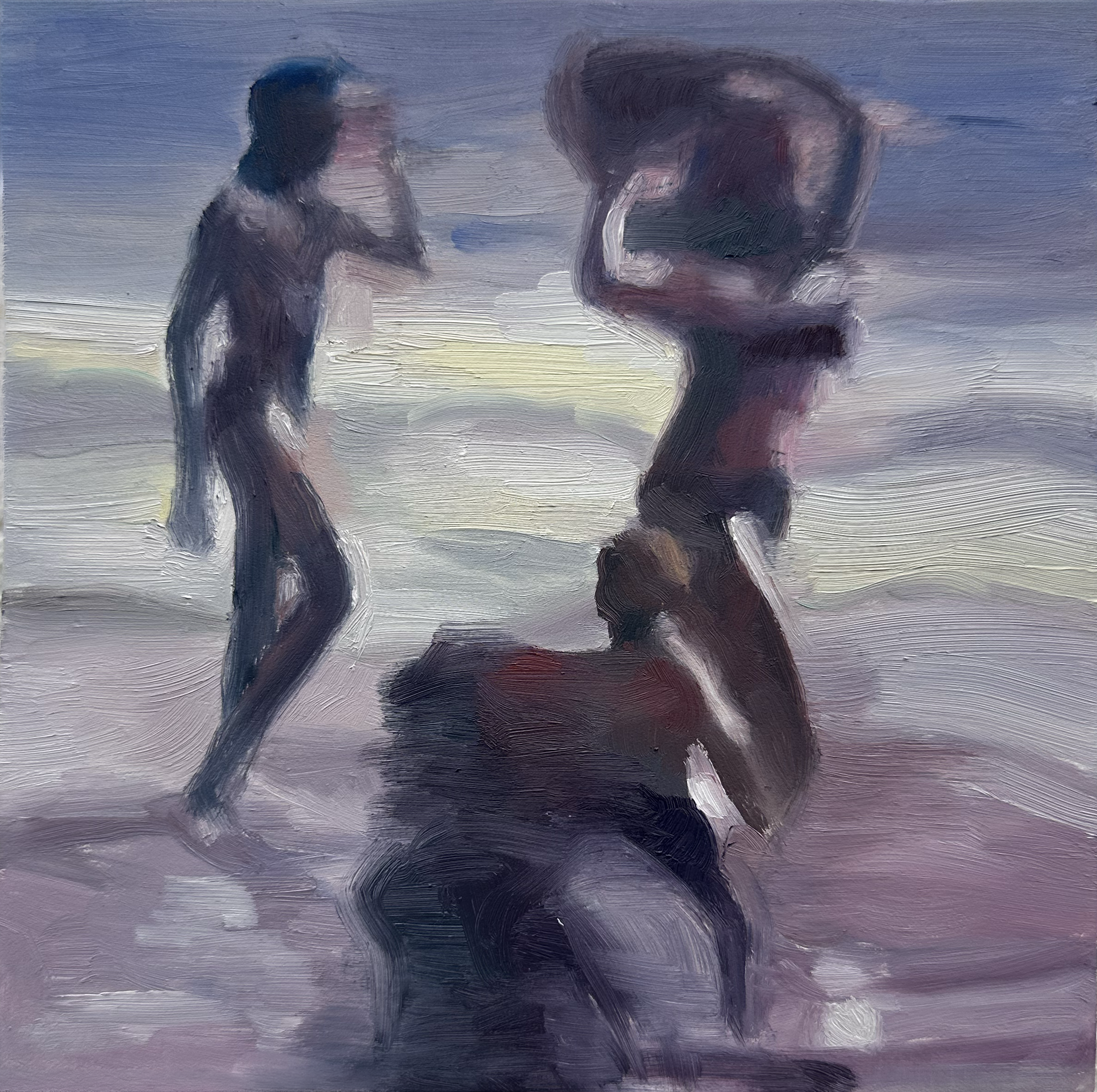 tenby beach series oil on wood panel 6 x 6