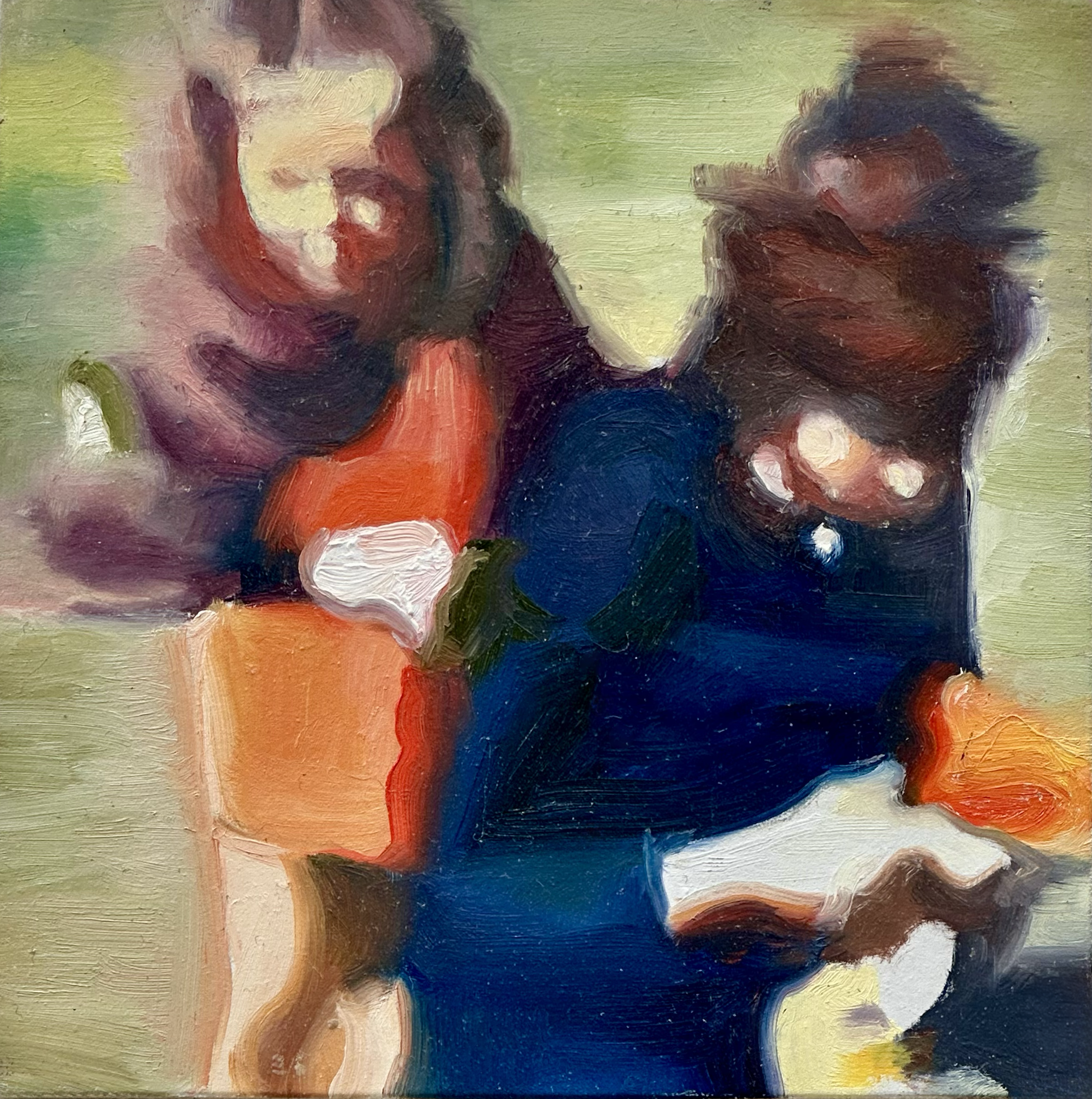 duck pond oil on wood panel 5 x 5